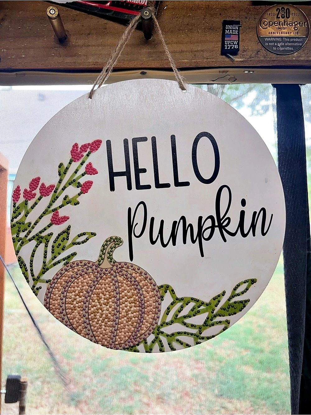 Hello Pumpkin Round Holiday Decor